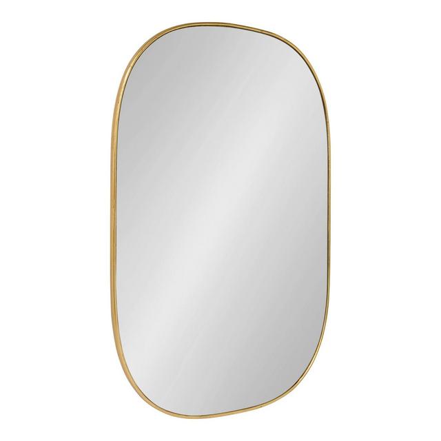 24"x36" Caskill Rounded Rectangle Leaf Wall Mirror Gold - Kate and Laurel
