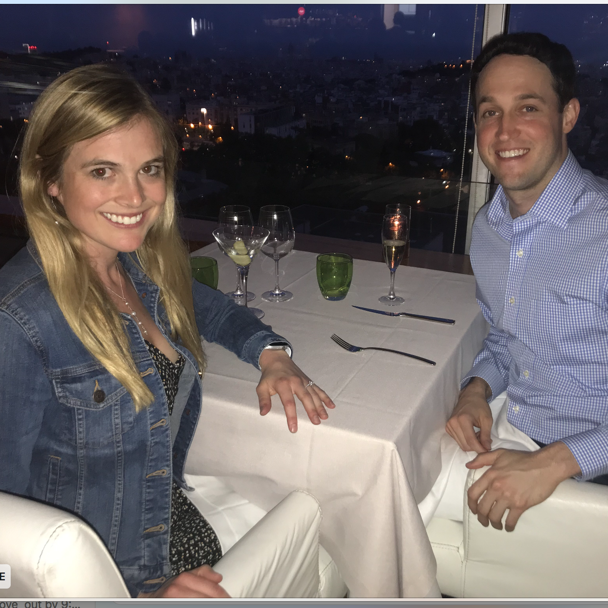 Our celebration dinner after getting engaged.