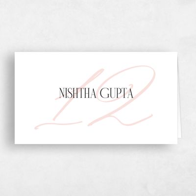 White Wedding Place Card - Ferrara