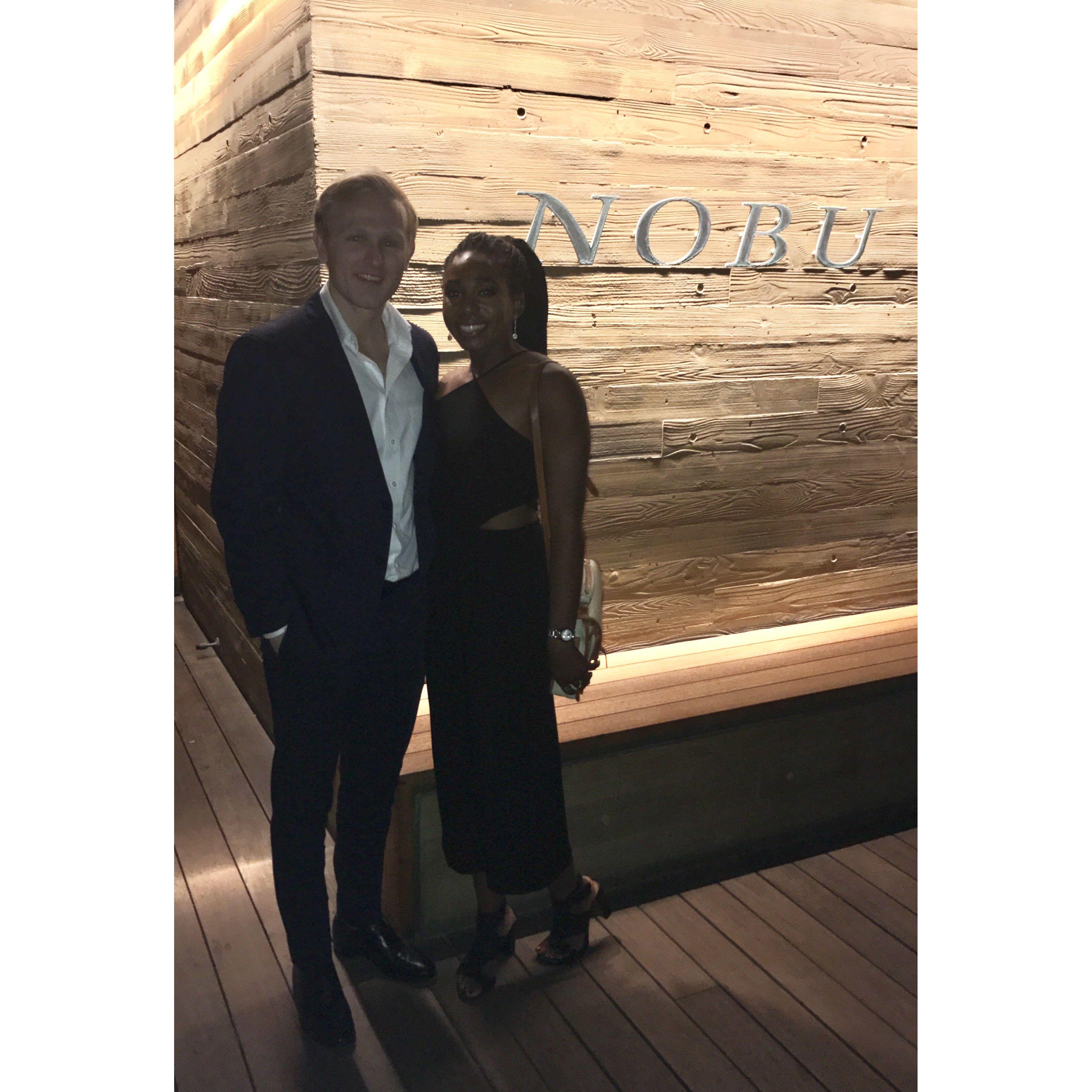 Kellie was a suga mama and took J.B. to Nobu. Also, this was the first time we realized lighting was going to be an issue in our relationship.