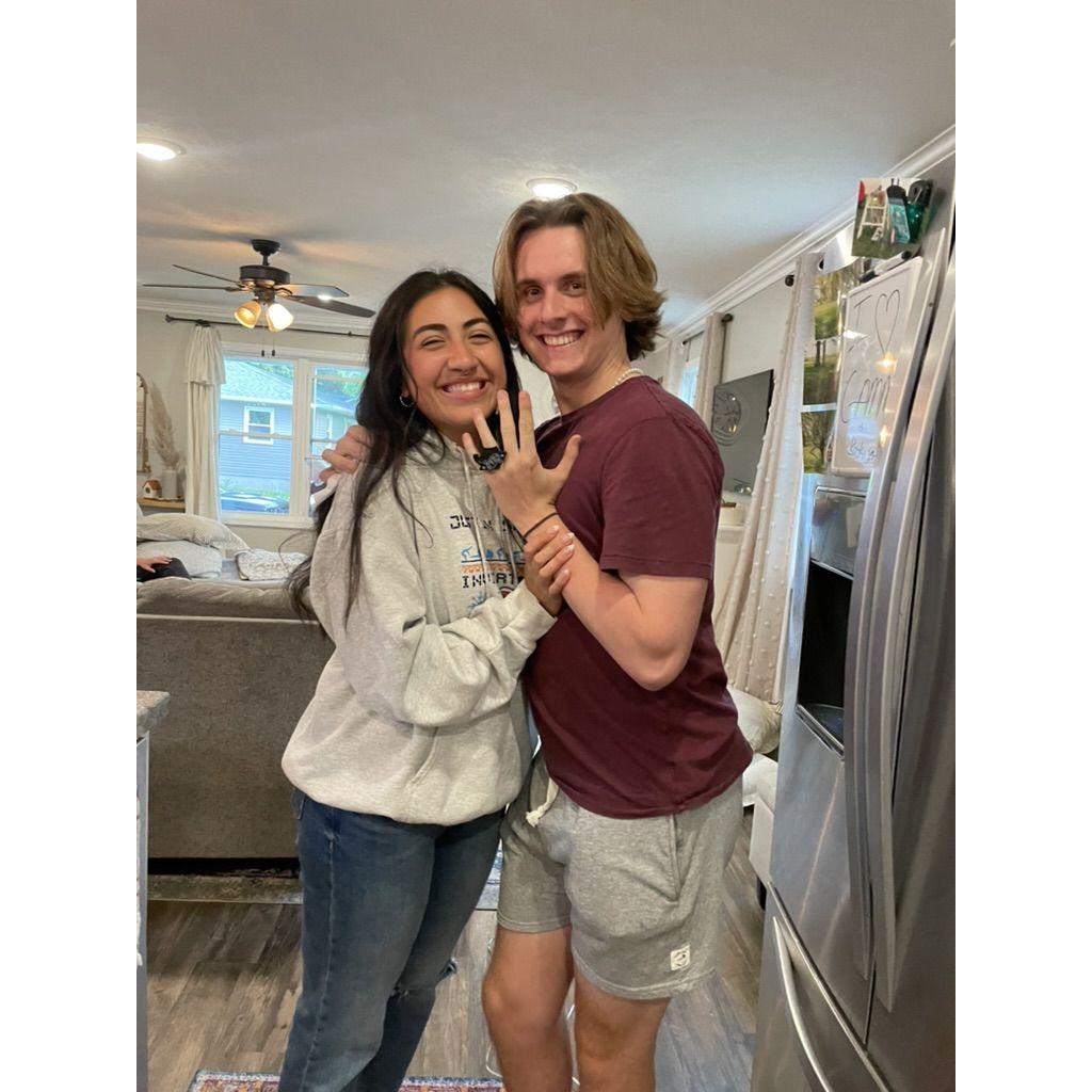 J proposed first after 4 months at K's graduation party!
