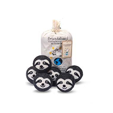 Friendsheep Organic Eco Wool Dryer Balls - Sloth - Handmade, Fair Trade, Organic, No Lint