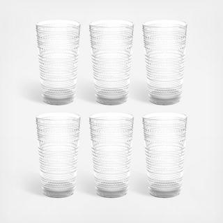 Beaded Acrylic Jumbo Glass, Set of 6