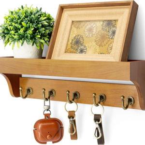 Key Holder for Wall with Shelf (Yellow)