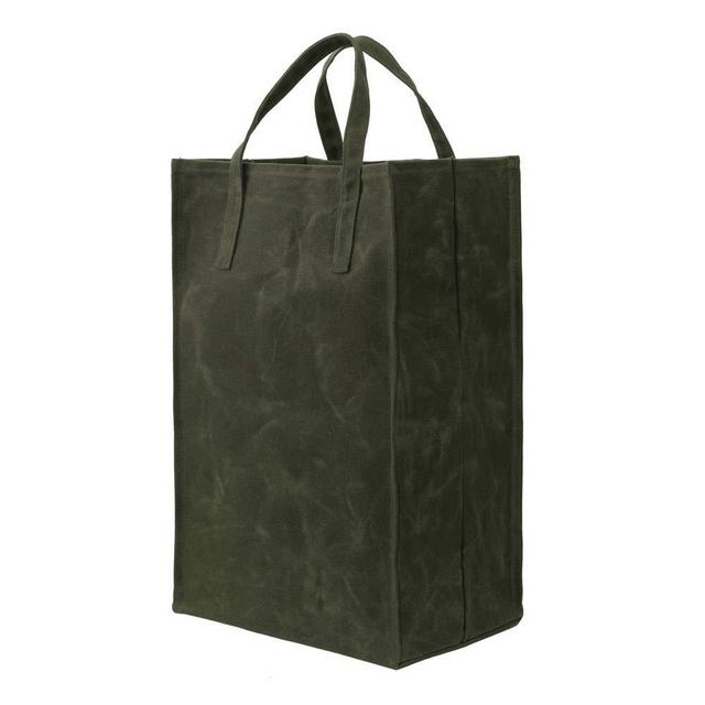 Kaaltisy Waxed Canvas Grocery Bag Eco-Friendly Reusable Shopping Bags Foldable Organic and Vegan Shopping Bags, Tall, Soft Handfeel