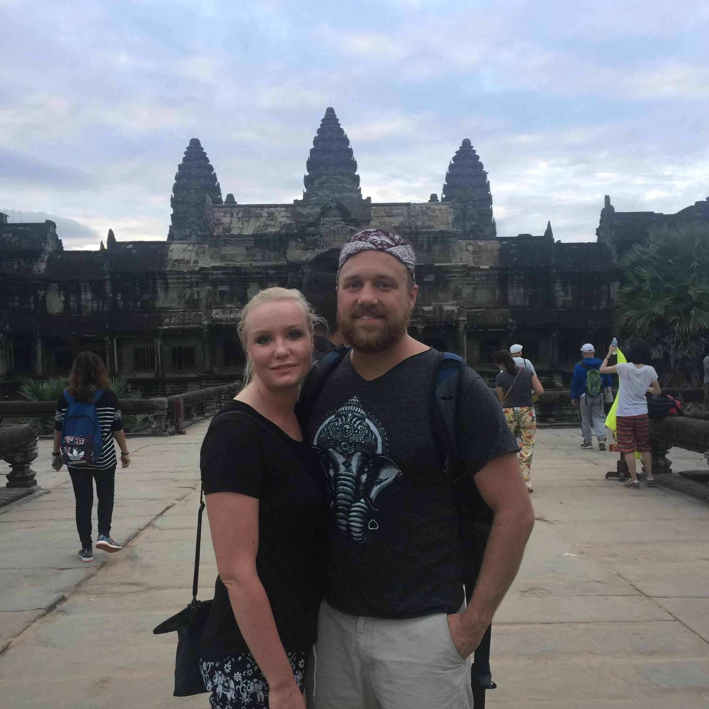 Angkor Wat at Sunrise in Cambodia. One of the Seven Wonders of the World.