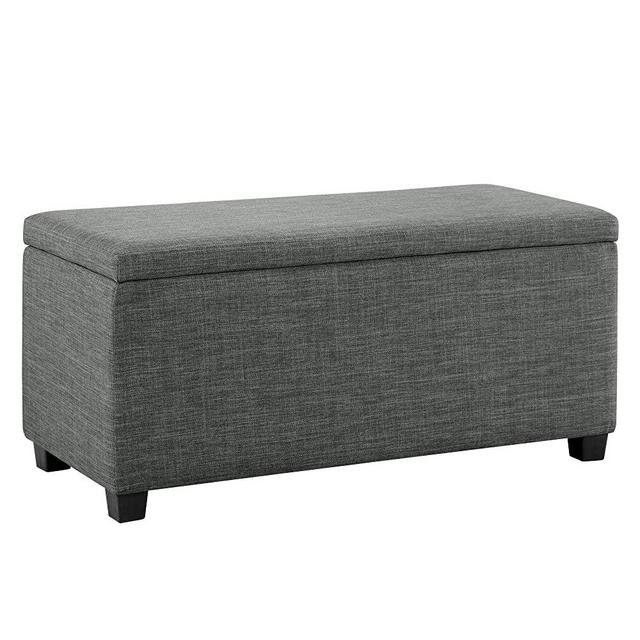 Amazon Basics 35.5"L Storage Bench Ottoman, Charcoal