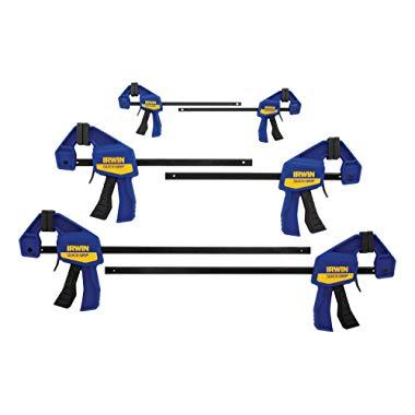 IRWINQUICK-GRIPOne-Handed Mini Bar Clamp 6 Pack, (2) 4-1/4", (2) 6", (2) 12", 1964749