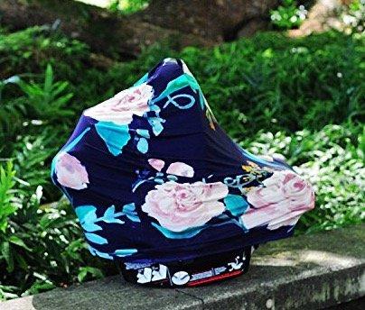 Multi-use Baby Car Seat Cover Canopy and Nursing Cover Breathable Universal Fit, Unisex Stretchy 3- 1 Carseat