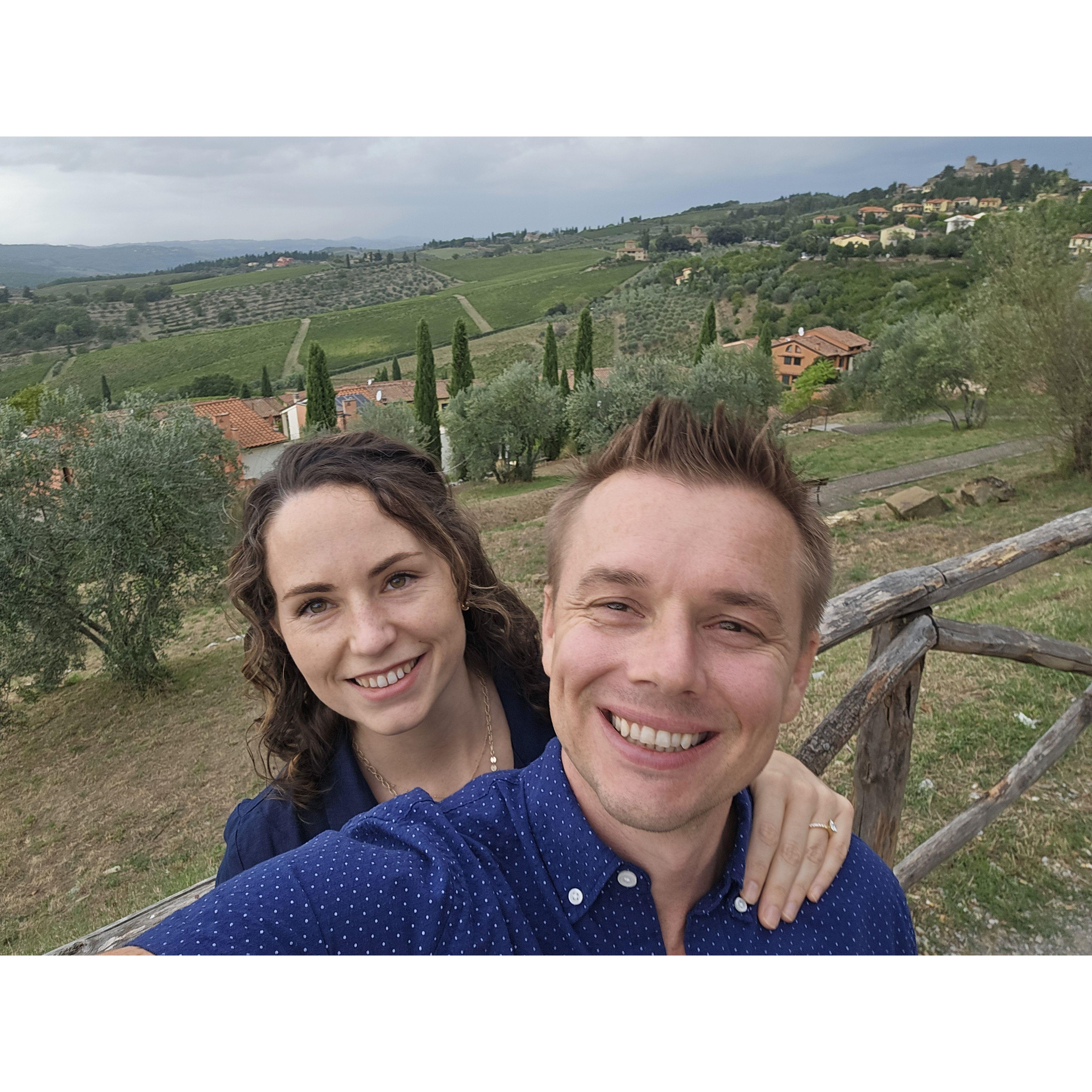Tuscany, Italy, celebrating Dan's birthday!
