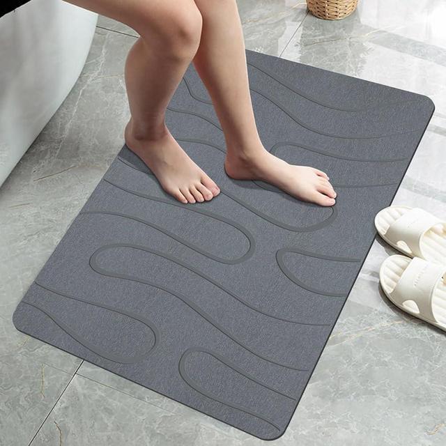 TBEECOZY Stone Bath Mats for Bathroom, Diatomaceous Earth Bath Mat Bath Rug, Stone Bath Mat Drying Hard Bathroom Mat, Non-Slip Super Absorbent Shower Mat Floor 16"x24"