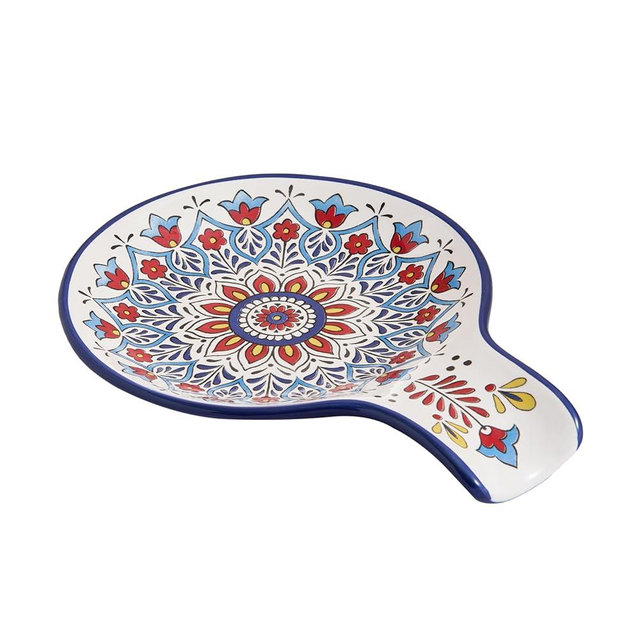 Bico Boho Totem Spoon Rest for Stove Top, Ceramic Spoon Holder for Kitchen Counter, Easy to Clean Coffee Spoon Rest Dishwasher Safe, Kitchen Cooking Utensil Rest for Ladles Spatula