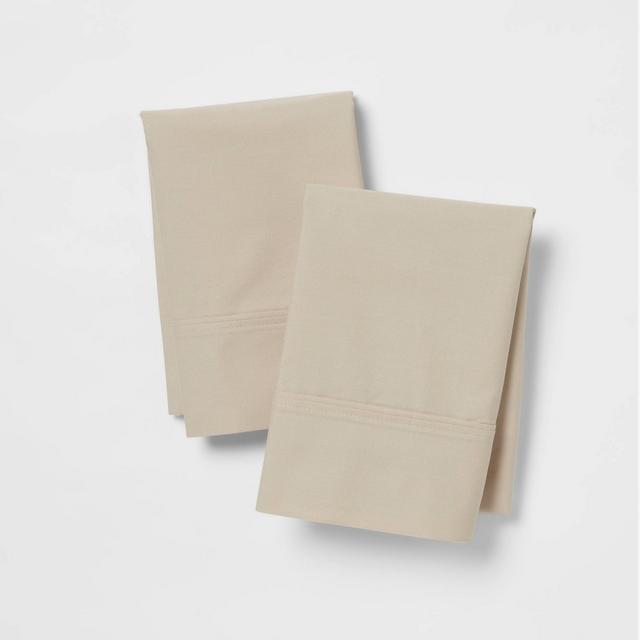 Standard 300 Thread Count Ultra Soft Pillowcase Set True Khaki - Threshold™