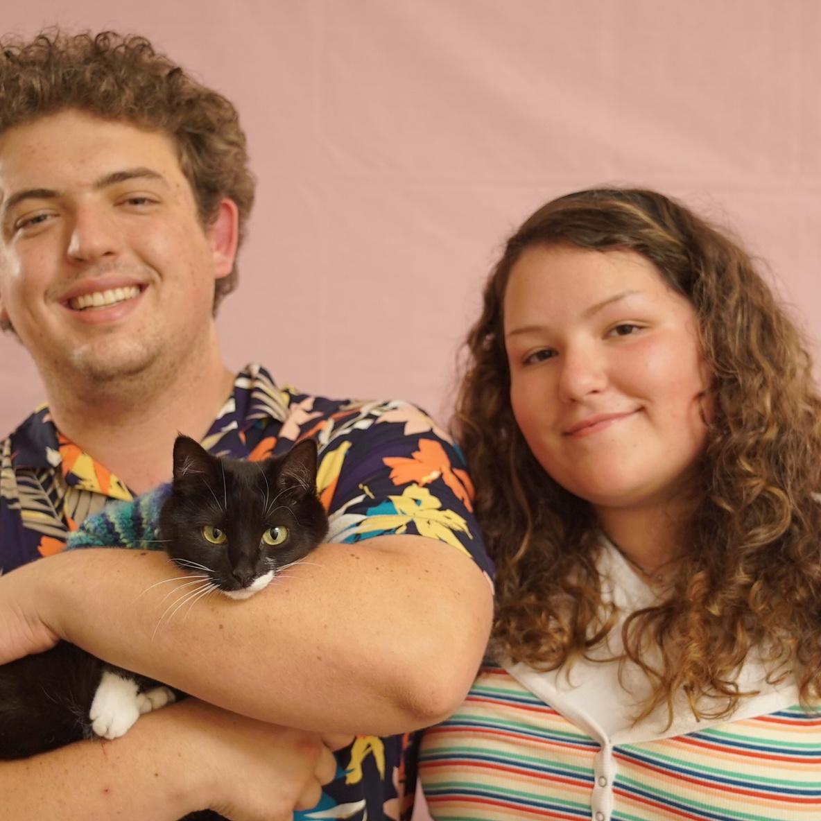 80s photoshoot for Michael’s Gran’s 80th birthday (featuring our baby cat Beans)