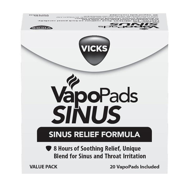 Vicks VapoPads Sinus Relief Formula Value Pack for Sinus and Throat Irritation, Vapor Pads for Steam Inhalers, Humidifiers, and Vaporizers, 20 Count, White, VSP39
