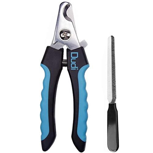 Dudi Dog Nail Clippers and Trimmer - with Quick Safety Guard to Avoid Over-Cutting Toenail - Grooming Razor Sharp Blades for Small Medium Large Breeds