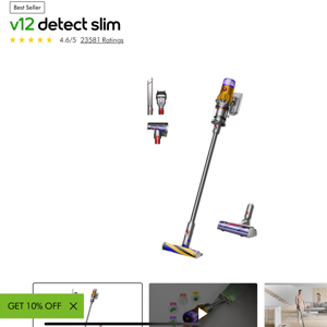 Dyson V12 Detect Slim (Yellow/Nickel) cordless vacuum