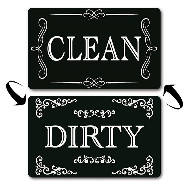 Dishwasher Magnet Clean Dirty Sign Double Sided Water Resistant Reversible Clean Dirty Magnet for Dishwasher