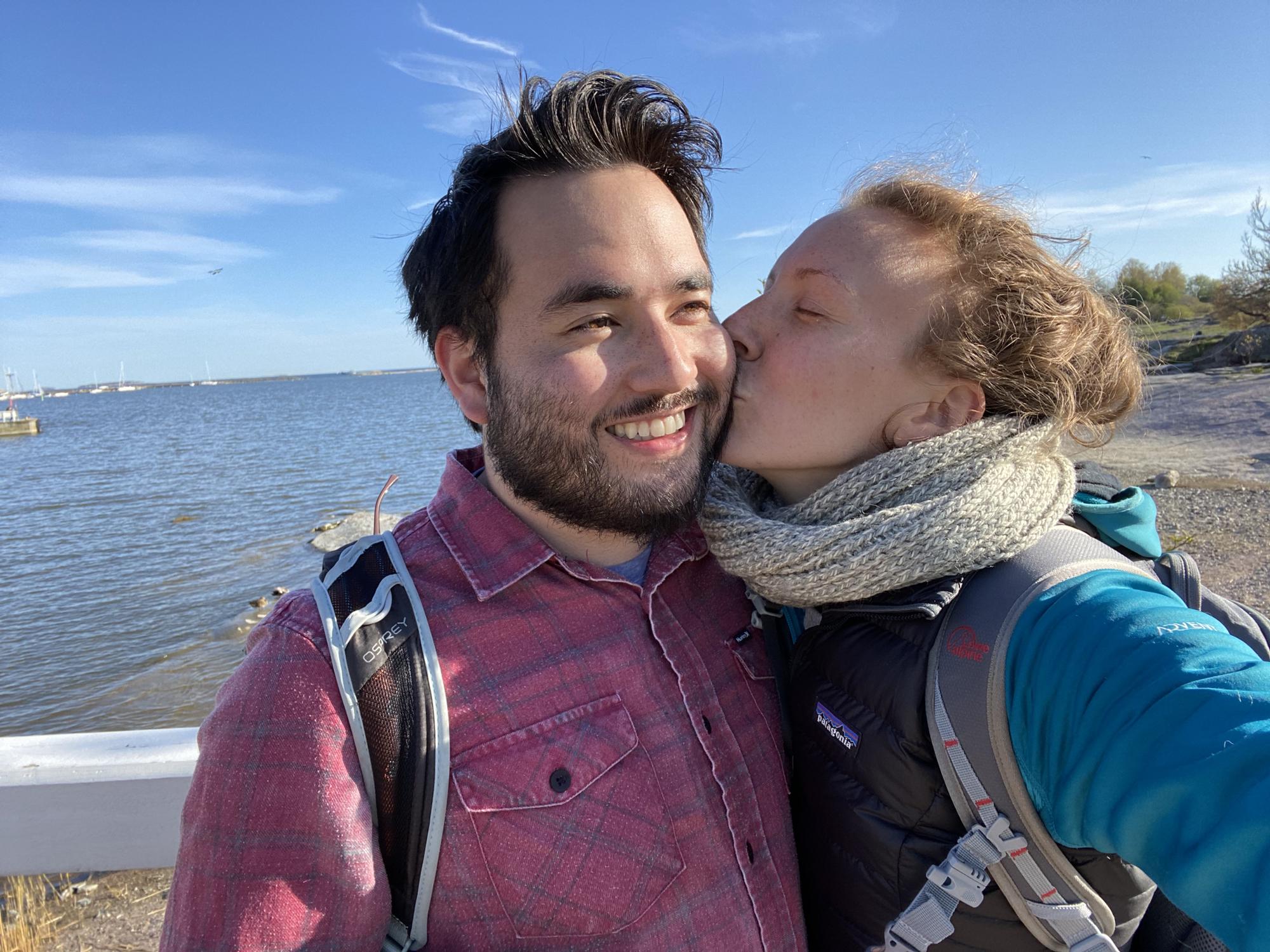 Important to take cheek kissing photos when exploring around Finland.