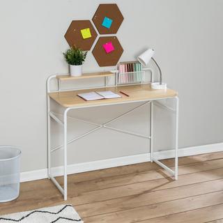 Computer Desk with Basket & Shelf