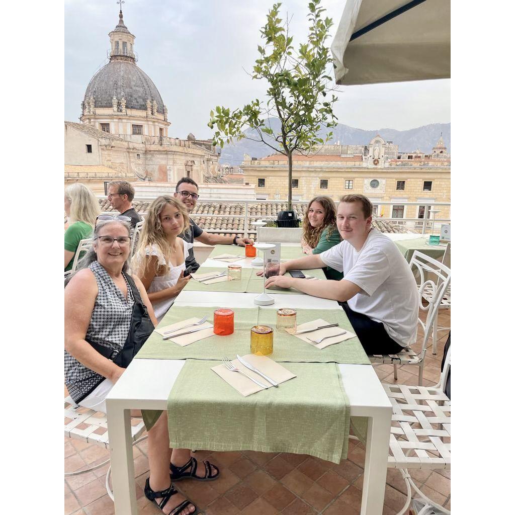 Rooftop Italian dining with the fam.