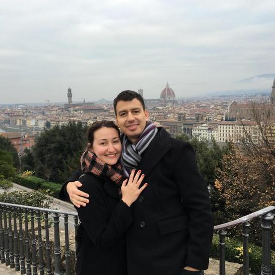 Seconds after we got engaged in Florence, Italy, on December 29, 2015.