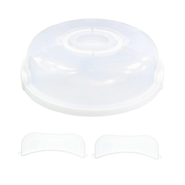 ATRDTO 12inch Portable Pie Carrier with Lid and Cupcake Muffin Tart Cookie Keeper Food, for Wedding Party Baby Shower Party Christmas (White)