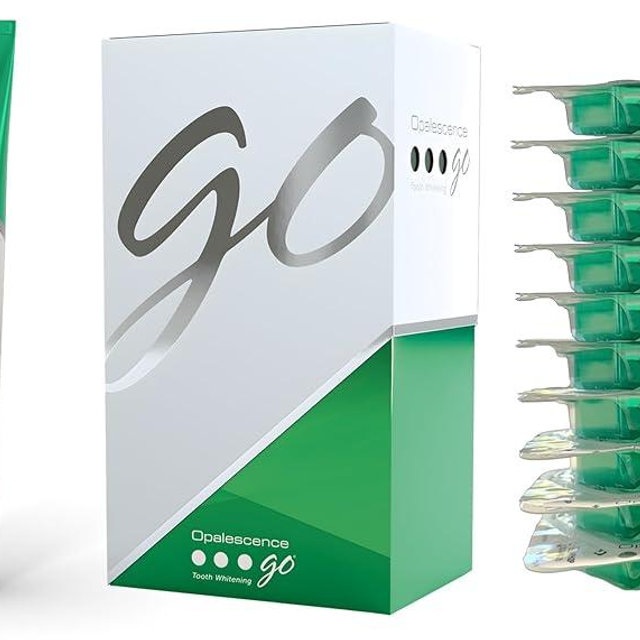 Opalescence GO Teeth Whitening Prefilled Trays with Toothpaste Bundle (10 Trearments) 15% Hydrogen Peroxide Gel Plus Opalescence Whitening Toothpaste 4.7 Onz - Original Mint Flavor 5194-5166