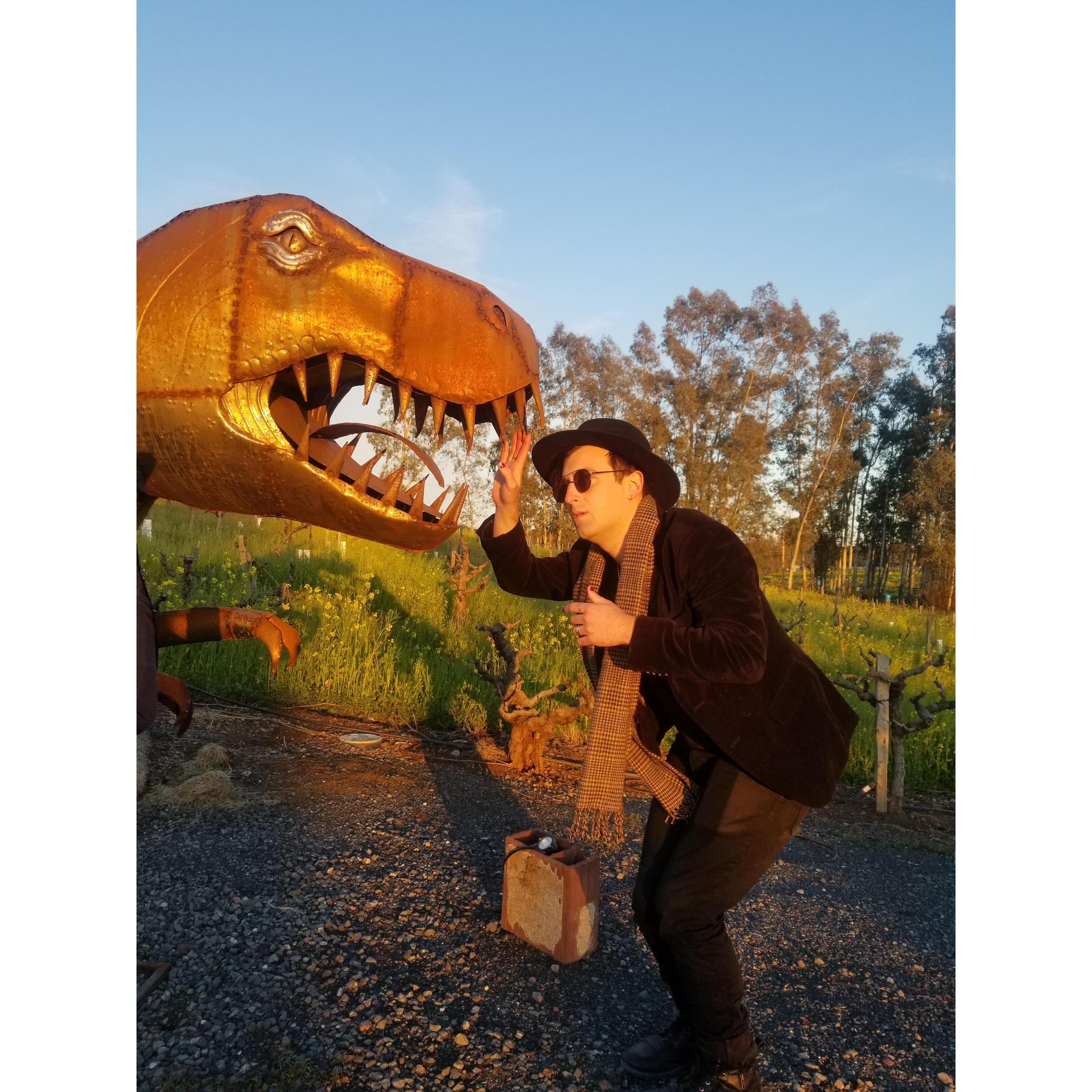 A couple of dinosaurs.