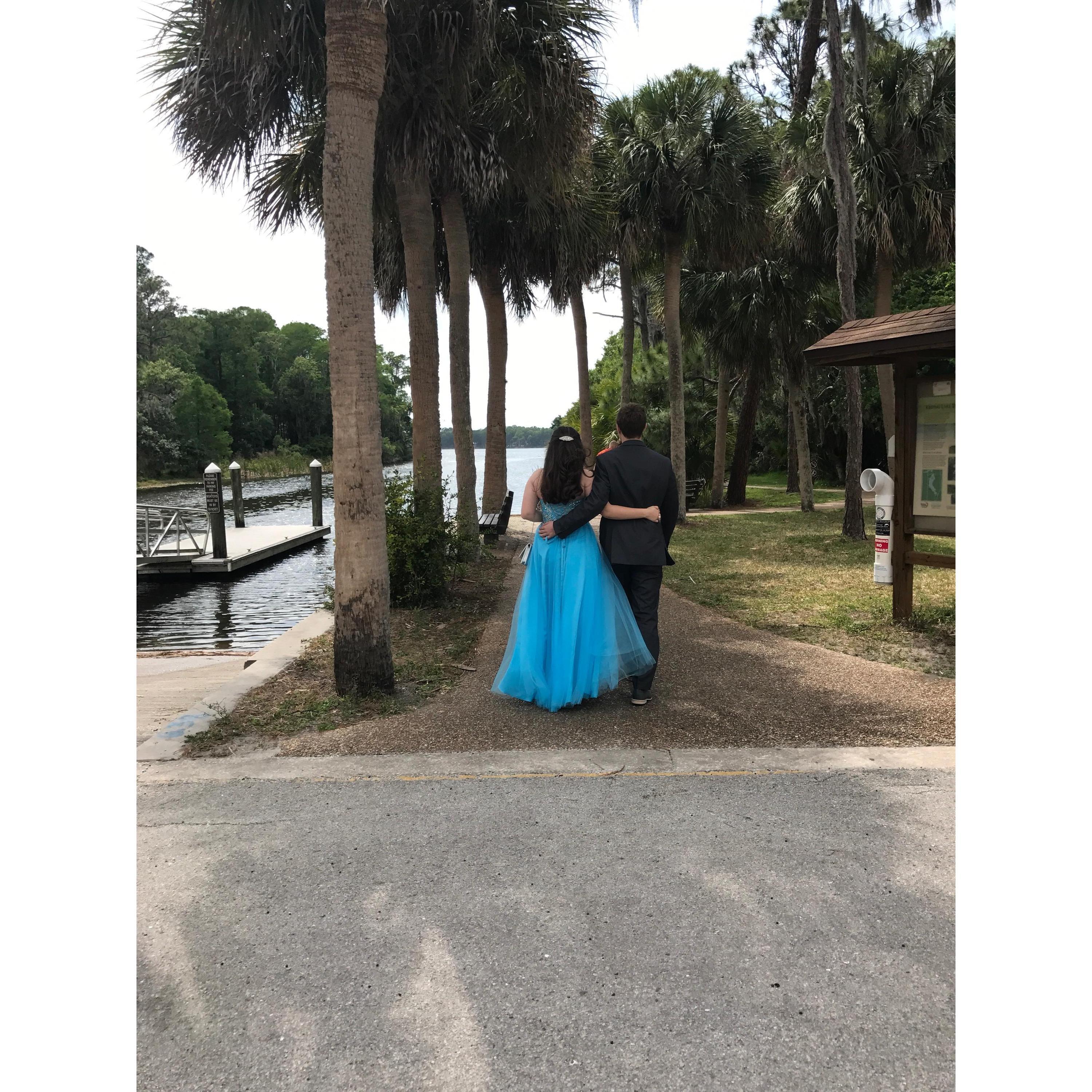 This was a photo taken without our knowledge, as we were walking up for our prom photos.