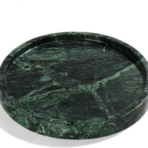 YMXYJM Real Natural Round Marble Tray for Bathroom, Genuine Marble Stone Vanity Tray, Luxury Storage Trays for Kitchen, Vanity, Home Decor, Dresser, Non-Resin/Non-Ceramic, 10"x 1", Green
