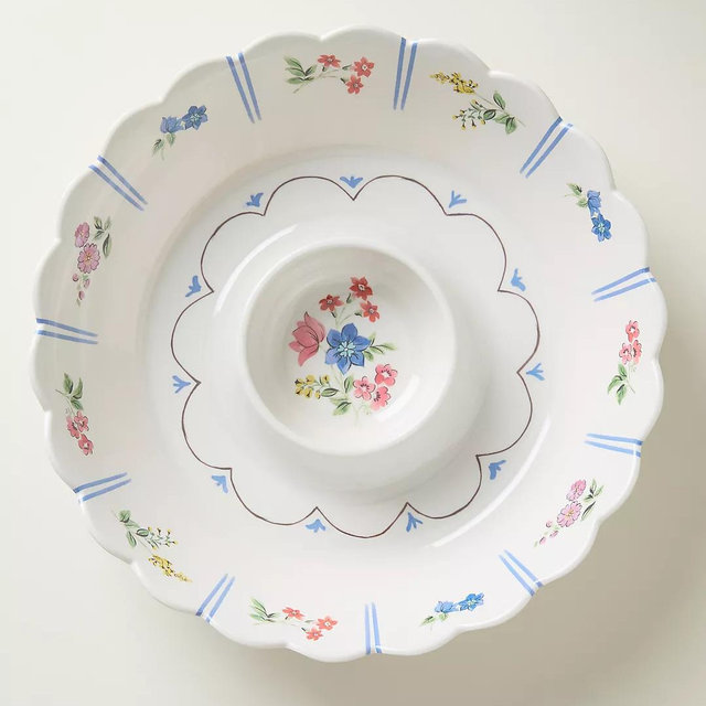 Floral Melamine | Chip and Dip Platter