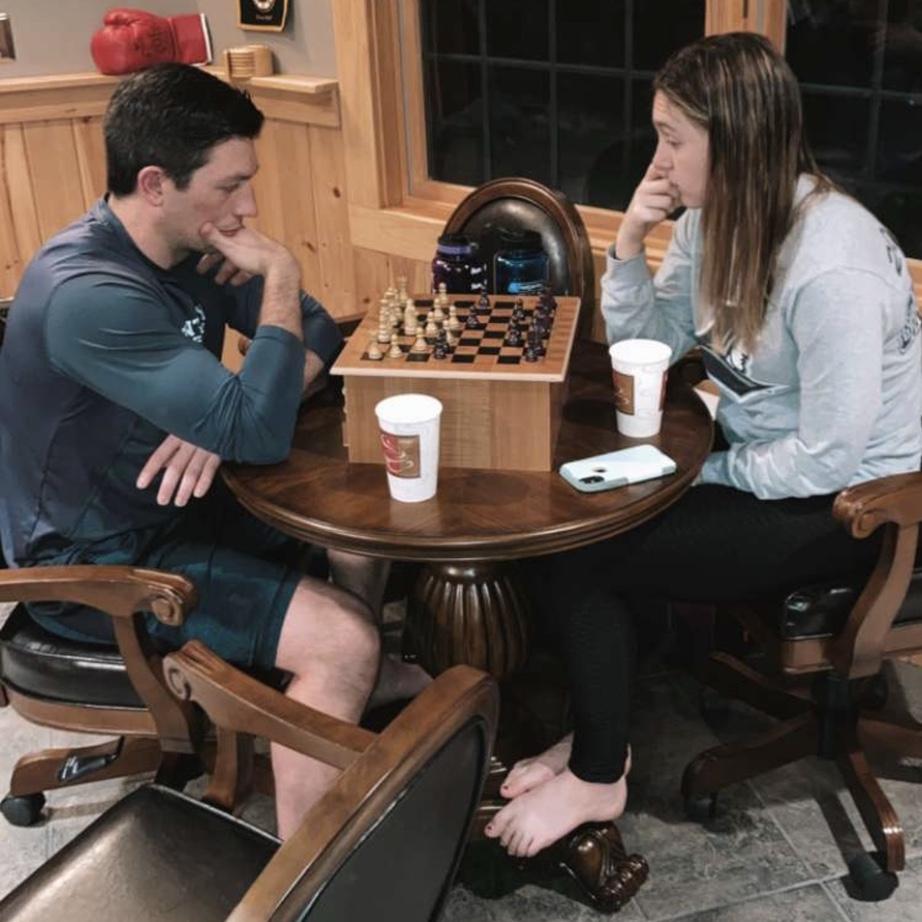 An early picture of Kerry and Evan, they are both very competitive