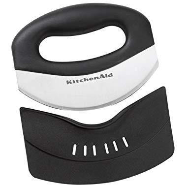 KitchenAid KC173OHOBA Classic Mezzaluna with Stainless Steel Blade and Protective Sheath, Black