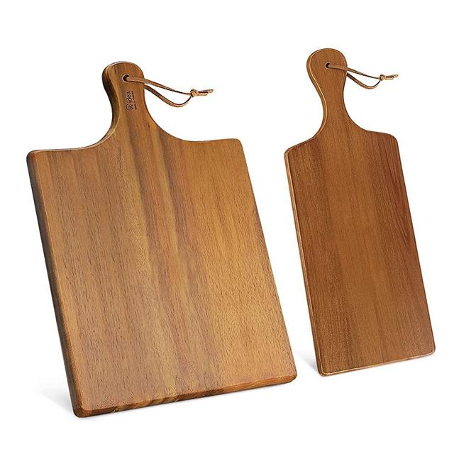 AIDEA Wood Cutting Board with Handle, Cheese Board Chartuterie Board，for Cutting and Serving 17"X11"bundle with 17"X6"(2 Pack)