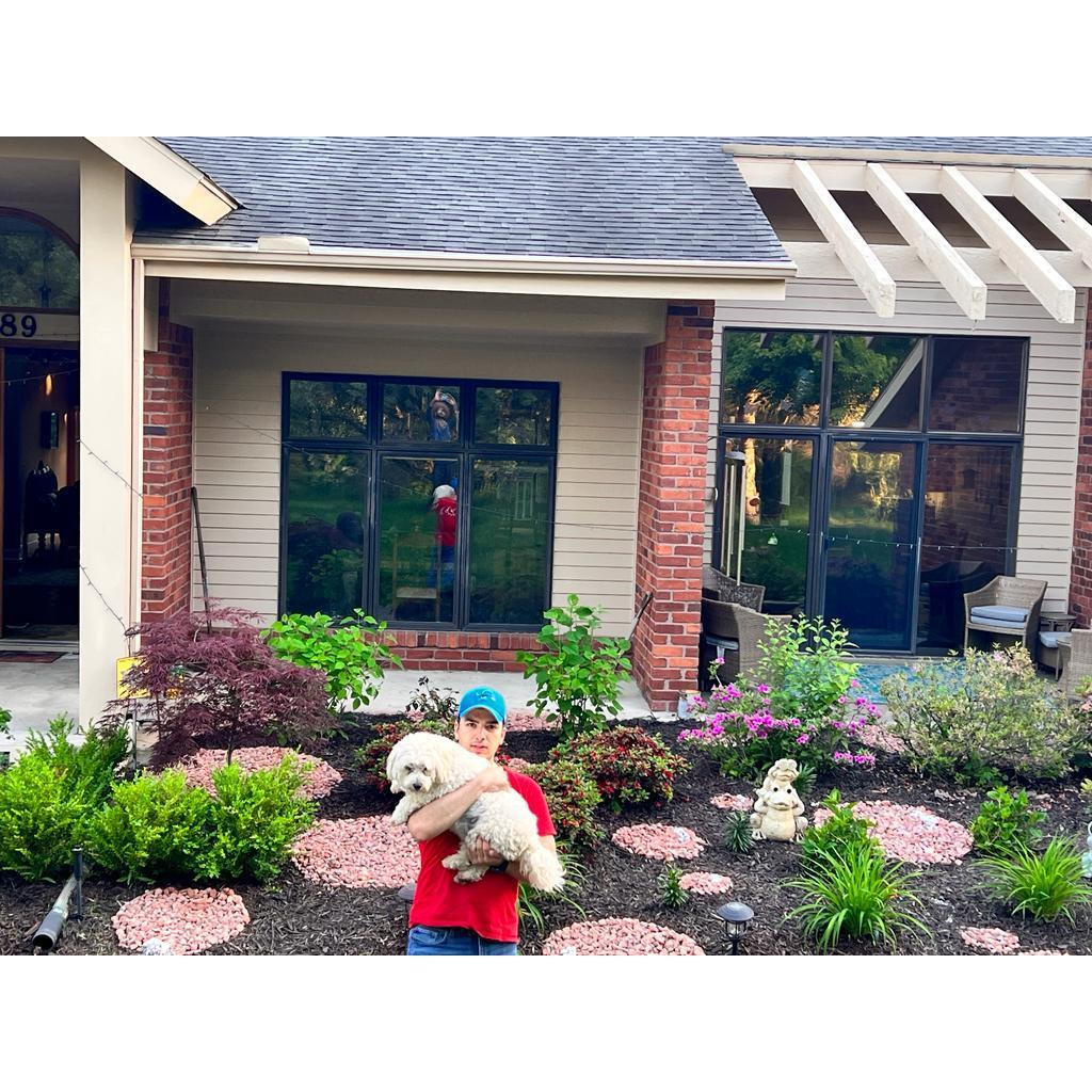 Dan and Khush doing some landscaping