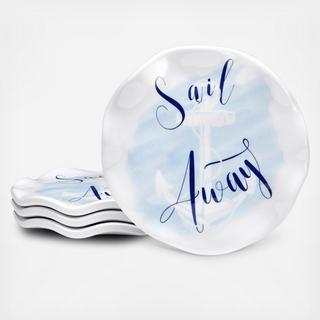 Portsmouth Sail Away BPA Free Melamine Coaster, Set of 4