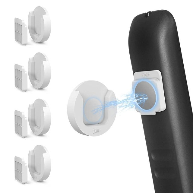 YYILIS Magnetic Remote Control Holder Wall Mount, 4 Pack Upgrade Remote Control Organizers Storage Self-Adhesive TV Remote Control Caddy for Back of TV White