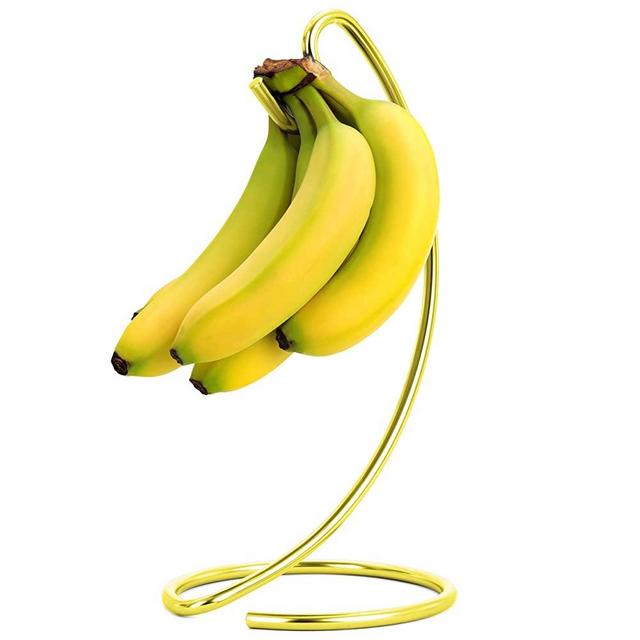 Banana Holder Modern Banana Hanger Tree Stand Hook for Kitchen Countertop, Gold Banana Stand, by Homeries (Gold)