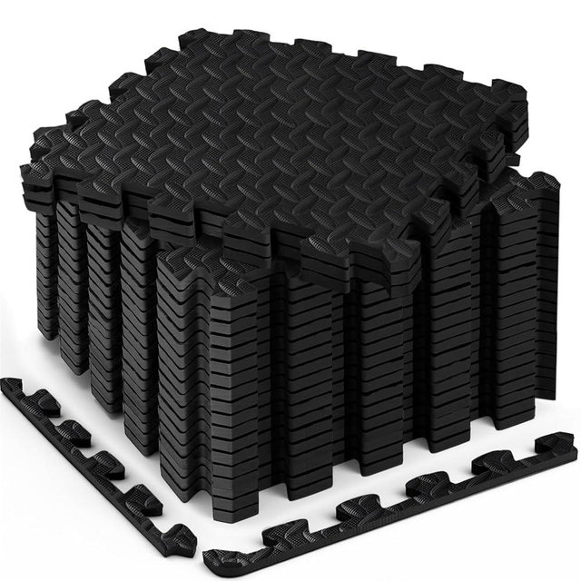 Haulcove 18pcs(12.6"x12.6"x0.4", 18sqft) Puzzle Exercise Mat, EVA Interlocking Foam Floor Tiles, Non-Slip, Protective, Water-Resistant Flooring for Home Gym & Workout Equipment