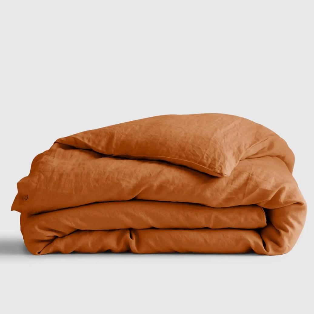 Linen Duvet Cover in Terracotta, King | Quince