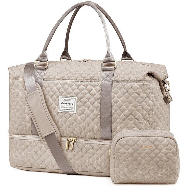 LOVEVOOK Travel Duffle Bag,Weekender Bags for Women with Shoe Compartment，Carry on Overnight Bag with Toiletry Bag,Gym Duffel Bag with Wet Pocket, Hospital Bags for Labor and Delivery