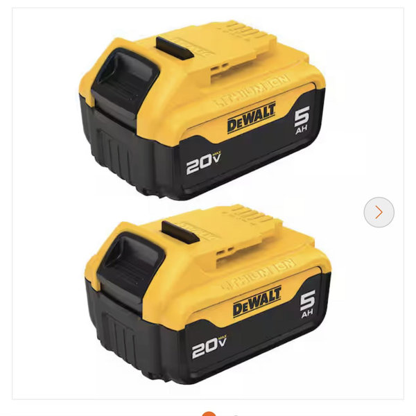 20V MAX Lithium-Ion 5.0Ah Battery (2-Pack)