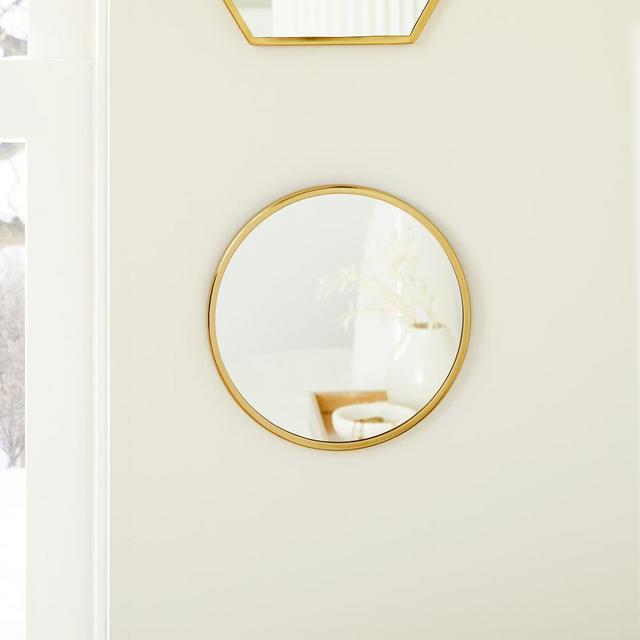 Elliot Brass Accent Mirrors, Round, Antique Brass, Mirror