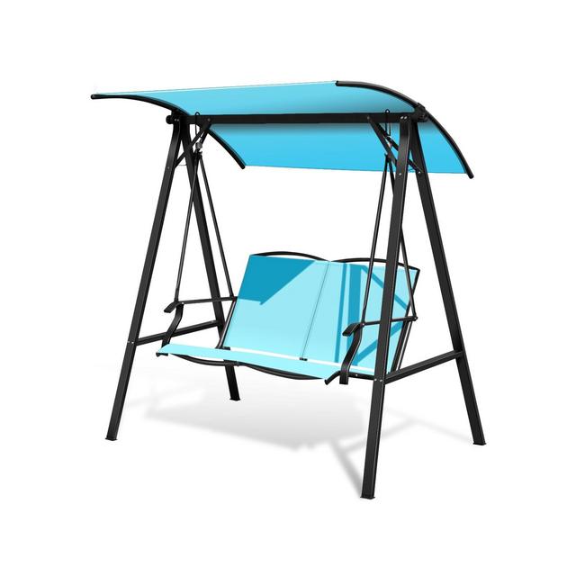 Tangkula Outdoor Patio Swing Loveseat Hammock Hanging Chair Turquoise
