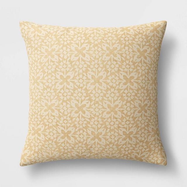 Oversized Woven Tile Square Throw Pillow Yellow - Threshold™