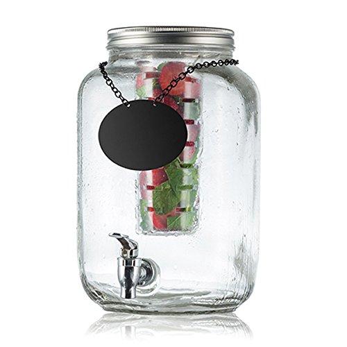 TableCraft Products BDG3000 2 gal Mason Jar Glass Beverage Dispenser, 7.75" x 10.25" x 12.25", Replacement Top