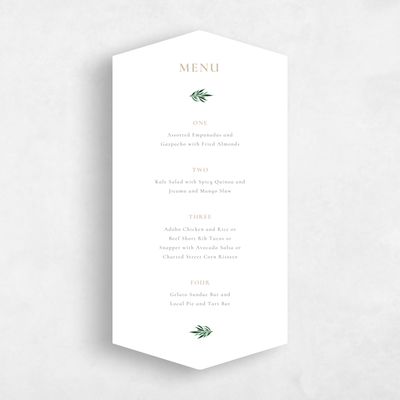 White Diamond Wedding Menu - Cappell