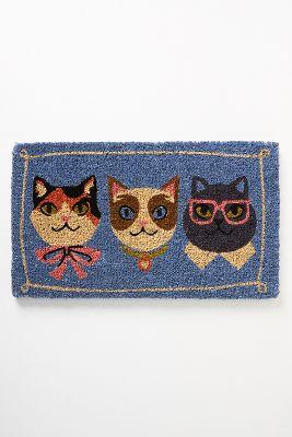 Stylish Cats Coir Printed Doormat