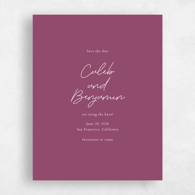 Deep Magenta, Pink Wedding Save the Date - Alyeska Portrait